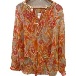 Chicos blouse. Bright, colorful abstract print. Size 10/12 (Chicos 2)